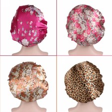 UP Women Floral Silk Night Sleep Cap Hair Bonnet Hat Head Cover SatinTurban Wrap