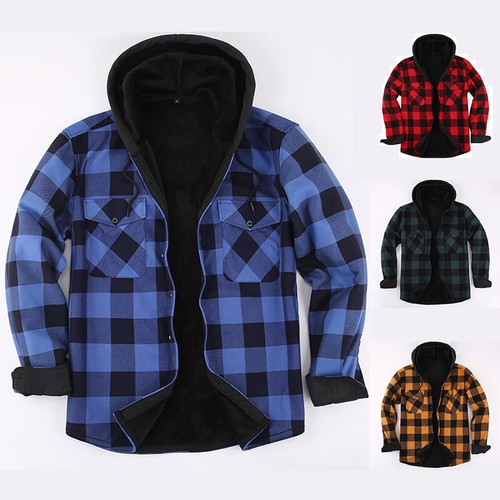 Men plaid work jacket - plaid,