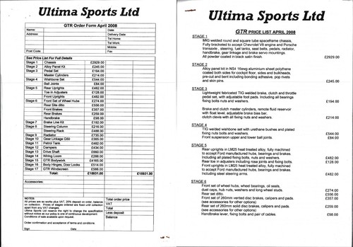 Ultima gtr price list order - gtr,