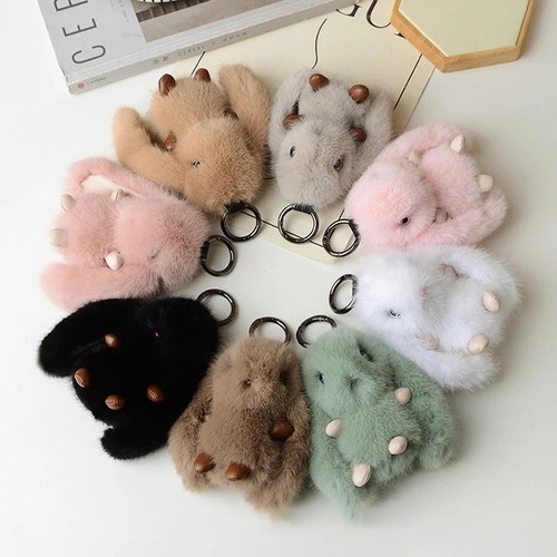 Fluffy bunny keychain - bunny,