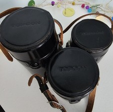 Topcon SLR Lens Cases x 3 Stunning Condition Free P&P!