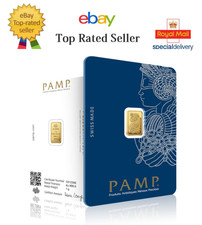 1g Pure Gold Bar PAMP Lady Fortuna Swiss Minted Veriscan Certificate 