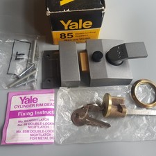 Yale 85 Door Double Locking Deadlock cylinder rim Home Security incl 2 keys NOS