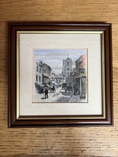 Framed Vintage Hand Tinted