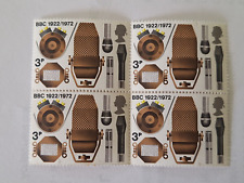 GB QEII BBC 1922-72 50th Anniv. Microphones 3p stamp, block of 4 UMM (800799)