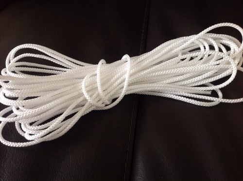 4mm white nylon braided - 3-4mm,