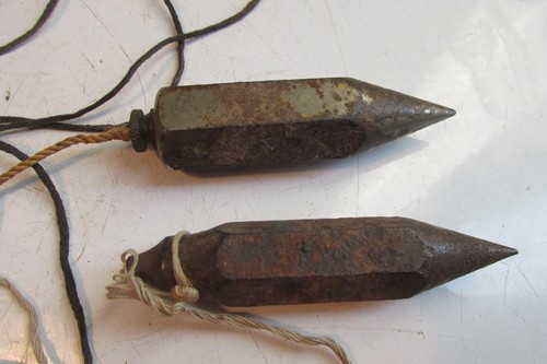 Old plumb bobs - plumb, strings