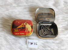 Vintage His Masters Voice Loud Tone Gramophone Needles Inside Tin 2 Pcs TIN86
