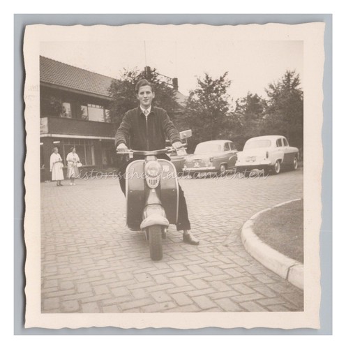 Young man nsu prima - man, scooter