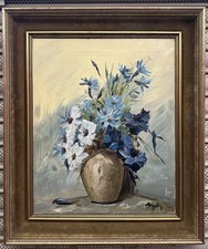 Framed Floral Oil on Canvas