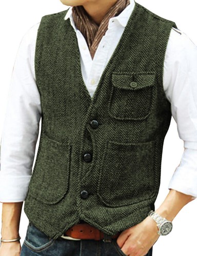 Mens tweed waistcoat - mens,