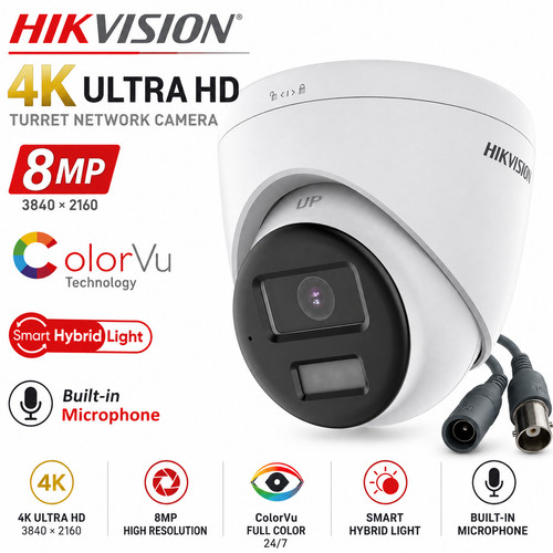 Hikvision 8mp cctv camera - 4k,