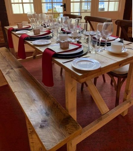Wooden trestle table folding - -,