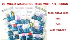 20 MIXED MACKEREL FEATHER RIGS