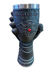 Nemesis Now Medieval Knight Gauntlet Wine Goblet Hand Painted Fantasy Gift