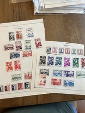 French Morocco - Lot Of 46  Stamps From Late 1940’s On Album Pages