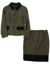 LUISA SPAGNOLI Womens 2 Piece Skirt Set IT 44 Medium W32 Green Herringbone AS17