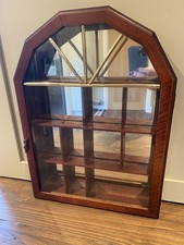Vintage Wall Hanging Mirrored Back Display/Curio Cabinet