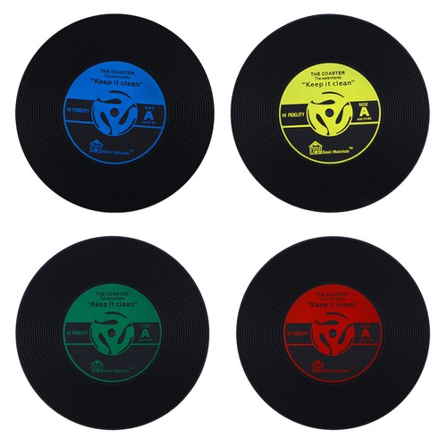 Pcs record coaster for home - 4,