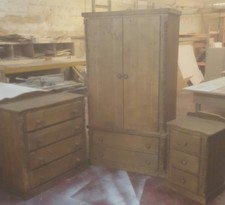 HANDMADE JULIET THREE PIECE DARK OAK WAX BEDROOM FURNITURE SET