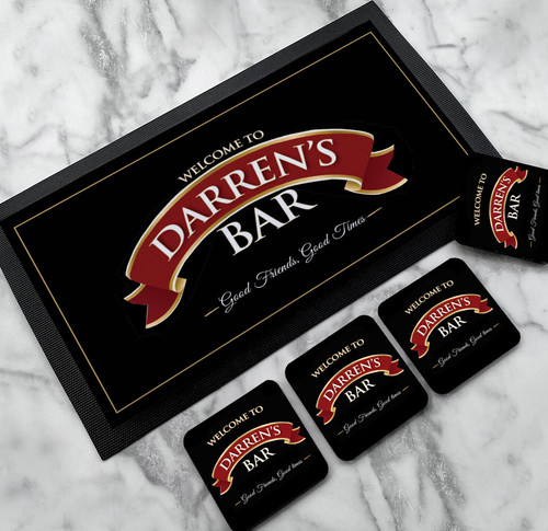 Personalised bar mat - personalised,