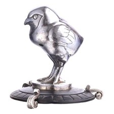 Vintage Original Car Mascot Hood Ornament CHICK Bird Sculpture on Stand