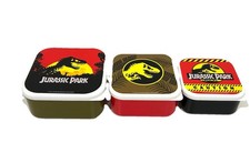 Jurassic Park Stackable Lunchbox Bundle X3 Original Plastic With Lids Vintage