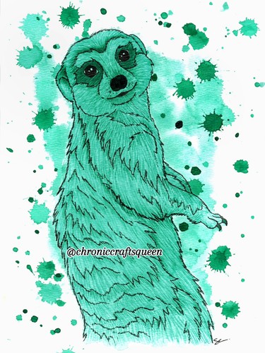 Original watercolour meerkat - watercolour,