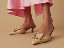 Russell & Bromley Fairytale Gem Buckle Kitten Heel 39 UK 6 £295