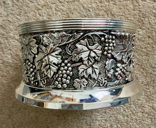 Pewter wine bottle coaster - bottle,