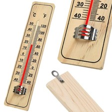 Large wall wooden thermometer - wall,
