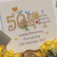 50th Wedding Anniversary Counted Cross Stitch Kit - Nia