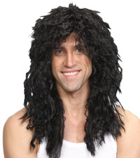 NEW Men's Black Rockstar Wig