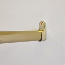 Curtain Rail Wardrobe Rod & Brackets Brass Plated Steel 15 x 22 x 670mm Length
