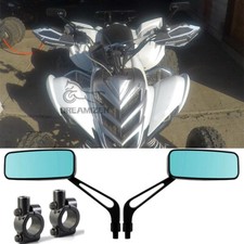 Rectangle 8mm Motorcycle Rearview Mirrors ATV Black For Yamaha Raptor Quad 700R