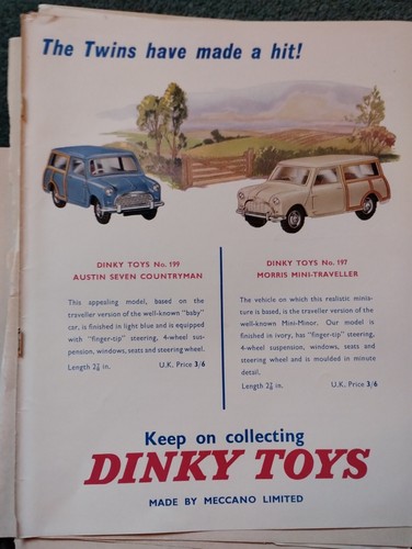 L1y ephemera 1961 - advert, dinky