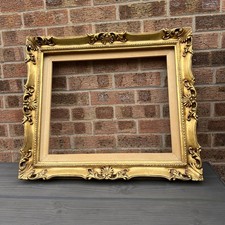 FABULOUS ORNATE BAROQUE PICTURE FRAME WITH WOODEN FRAME FOR CANVASS 25” X 28.5” 