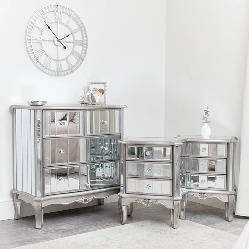 Silver mirrored chest - , of
