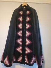 Black Heavy Velvet Cape Coat