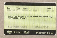 (Closed 1996) Smethwick West M01 - APTIS platform ticket - West Midlands Centro
