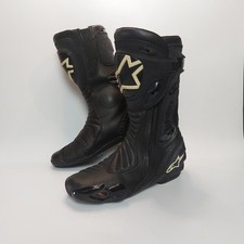 Alpinestars SMX R Motorcycle Boots Mens UK 7.5 EUR 42 Black Leather Riding