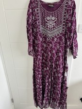 BNWOT indian Pakistani maxi dress size L large purple 