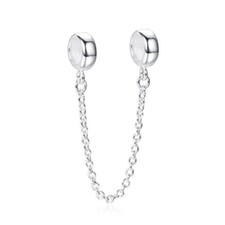 Silicon Rings Safety Chain S925 Sterling Silver Bead Charm Mum Wife Sister Nan