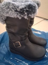 Pavers Extra Wide Fitting Easy Fit Black Boots Inner Side Zip New size 4; 4-5 uk