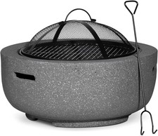 60cm Outdoor Fire Pit with BBQ