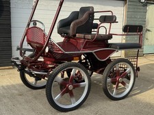 CUMBRIA 4 WHEEL HORSE CARRIAGE PONY CART, FRONT & REAR DISC BRAKES, 13HH - 16HH