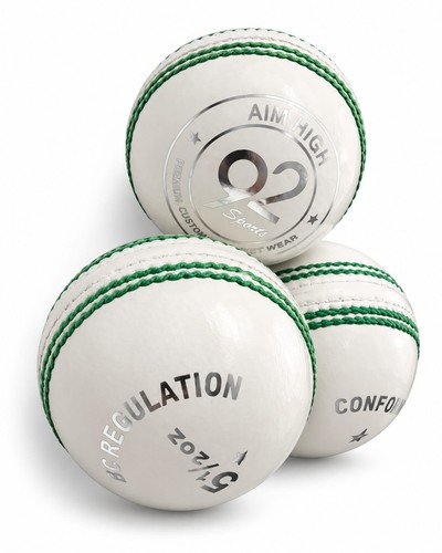 White leather cricket ball - white,