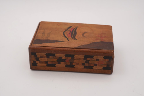 Japanese inlaid wood puzzle - wood,