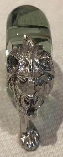 Glass pewter lion - glass,