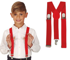 Children Red Braces Suspenders